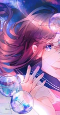 夏日的风铃是不是特别的悦耳？二次元动漫女生和风铃唯美插画图片