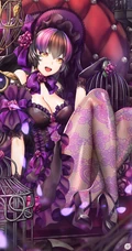 笼中鸟，二次元动漫少女和鸟笼唯美高清插画图片
