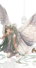 笼中鸟，二次元动漫少女和鸟笼唯美高清插画图片