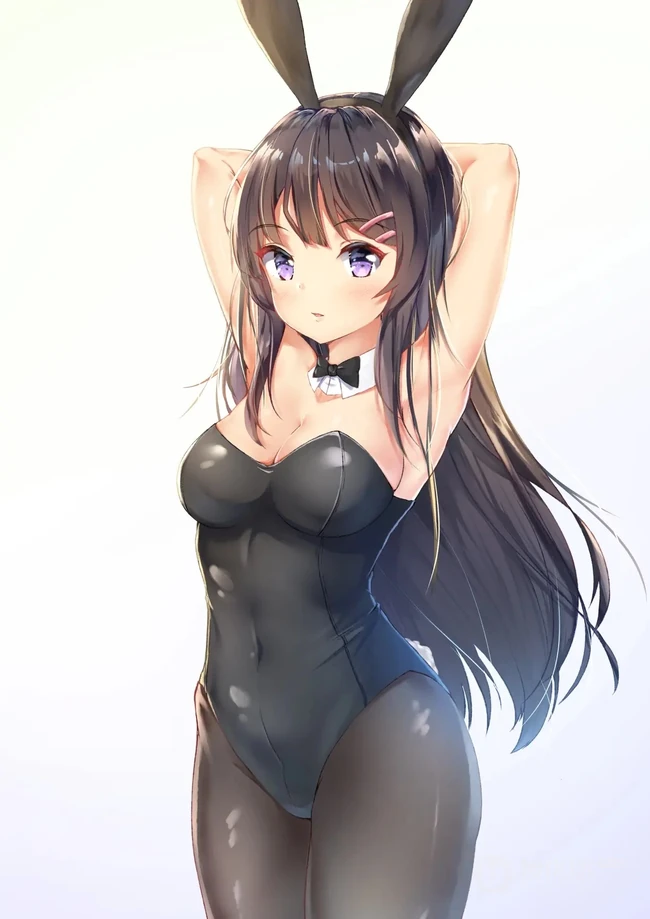 兔耳朵，主题造型，二次元动漫女生紧身死库水，袜装主题造型插画美图