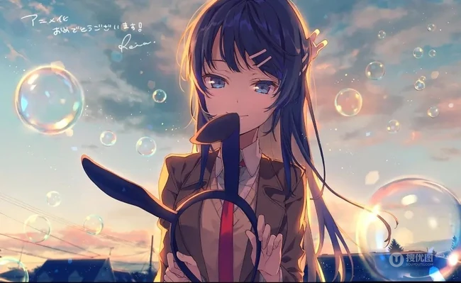 兔耳朵，主题造型，二次元动漫女生紧身死库水，袜装主题造型插画美图