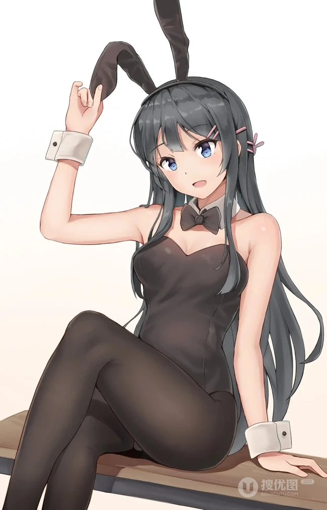 兔耳朵，主题造型，二次元动漫女生紧身死库水，袜装主题造型插画美图
