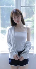 你每次抬手挺胸的样子都很动人，傲人胸围漂亮浅粉女生沙发写真图片