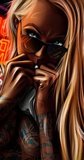 霸气冷酷的欧美潮流纹身欧美女生手机壁纸