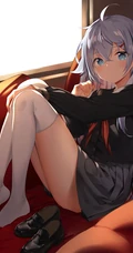 穿乐福鞋的少女，二次元里穿乐福鞋，袜装的动漫女生精选高清图片