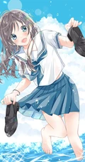 穿乐福鞋的少女，二次元里穿乐福鞋，袜装的动漫女生精选高清图片