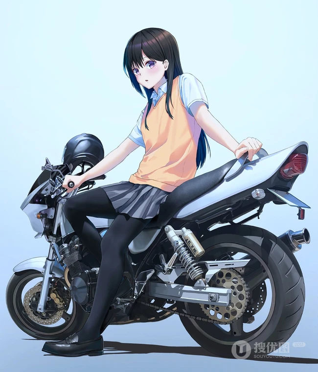 穿乐福鞋的少女，二次元里穿乐福鞋，袜装的动漫女生精选高清图片