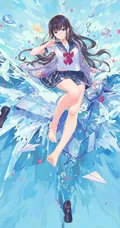 穿乐福鞋的少女，二次元里穿乐福鞋，袜装的动漫女生精选高清图片
