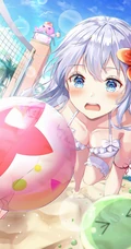 热浪滚滚，来体验下活力十足的二次泳装动漫少女海边插画美图吧