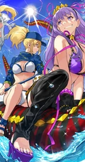 热浪滚滚，来体验下活力十足的二次泳装动漫少女海边插画美图吧