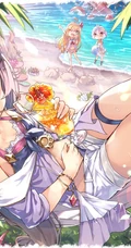 热浪滚滚，来体验下活力十足的二次泳装动漫少女海边插画美图吧