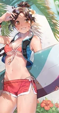 热浪滚滚，来体验下活力十足的二次泳装动漫少女海边插画美图吧