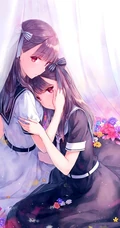 动漫女女，闺蜜，一大波二次动漫女生闺蜜插画美图（图集）