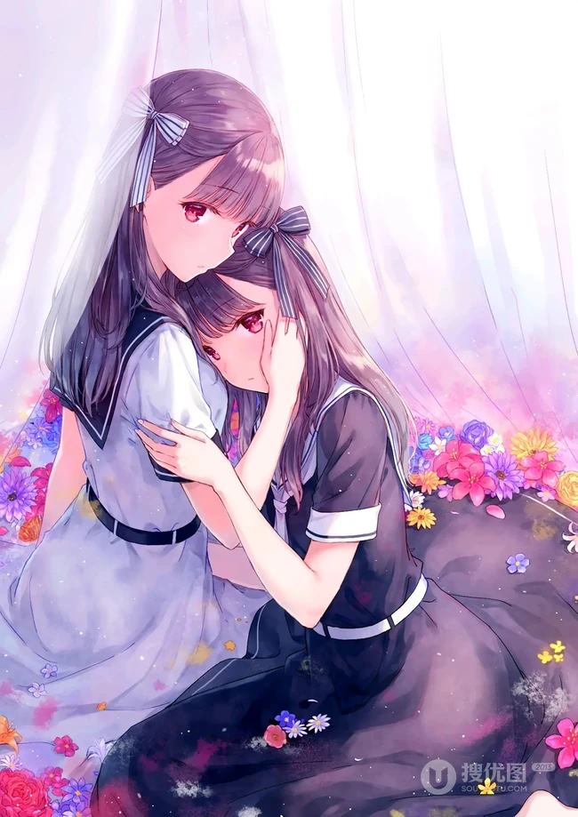 动漫女女，闺蜜，一大波二次动漫女生闺蜜插画美图（图集）