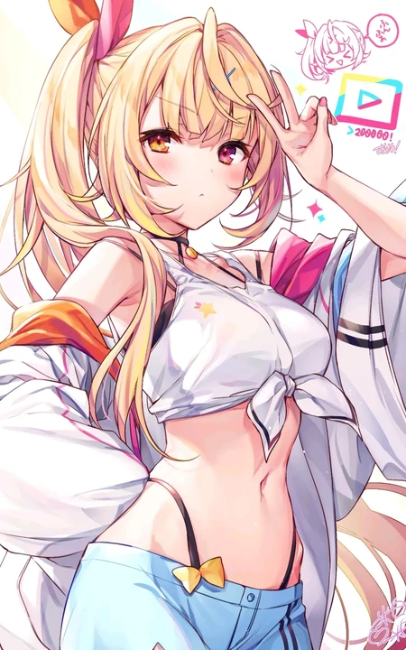 眼睛大大的，实在太可爱了，超萌二次动漫少女少女插画美图图集