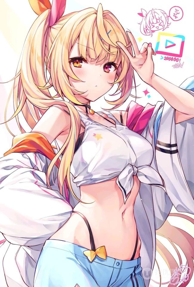 眼睛大大的，实在太可爱了，超萌二次动漫少女少女插画美图图集