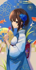 好多漂亮的小金鱼，二次元动漫少女和金鱼唯美插画动漫图集