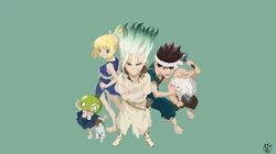 动漫&ldquo;石纪元（Dr.STONE）&rdquo;角色插画壁纸，发型好别致啊