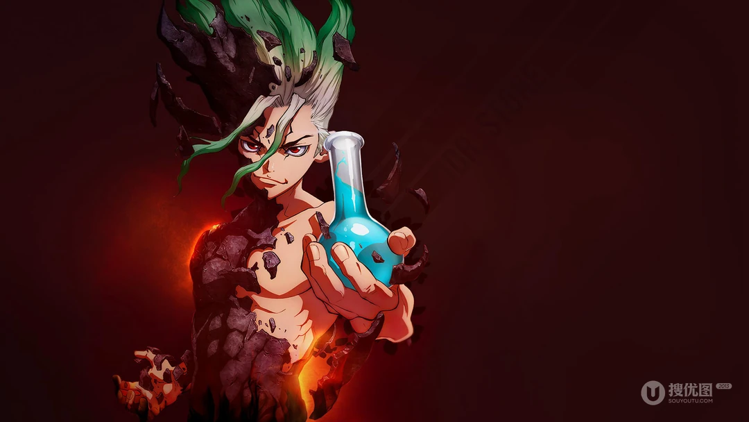 动漫&ldquo;石纪元（Dr.STONE）&rdquo;角色插画壁纸，发型好别致啊