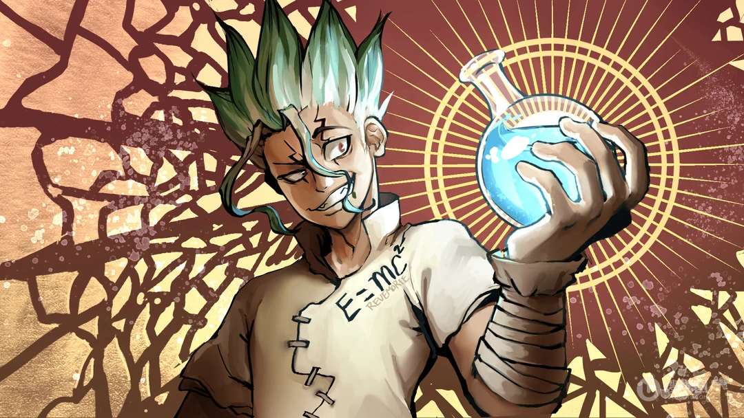 动漫&ldquo;石纪元（Dr.STONE）&rdquo;角色插画壁纸，发型好别致啊