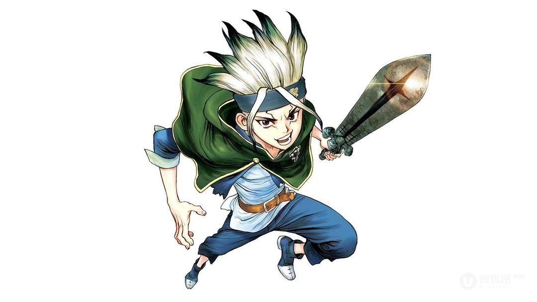 动漫&ldquo;石纪元（Dr.STONE）&rdquo;角色插画壁纸，发型好别致啊