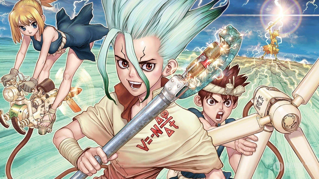 动漫&ldquo;石纪元（Dr.STONE）&rdquo;角色插画壁纸，发型好别致啊