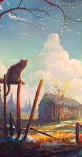 油画风非常有创意的森林魔幻风手机壁纸图片