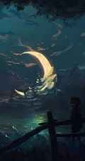 油画风非常有创意的森林魔幻风手机壁纸图片