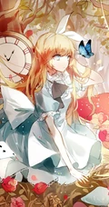 爱丽丝梦游仙境可爱少女人物萌图，好看的二次女生梦游仙境插画图集