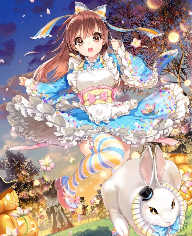 爱丽丝梦游仙境可爱少女人物萌图，好看的二次女生梦游仙境插画图集