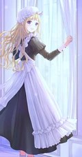 二次元里可爱乖巧的的长袖、长裙古典女仆装动漫女生唯美插画图片