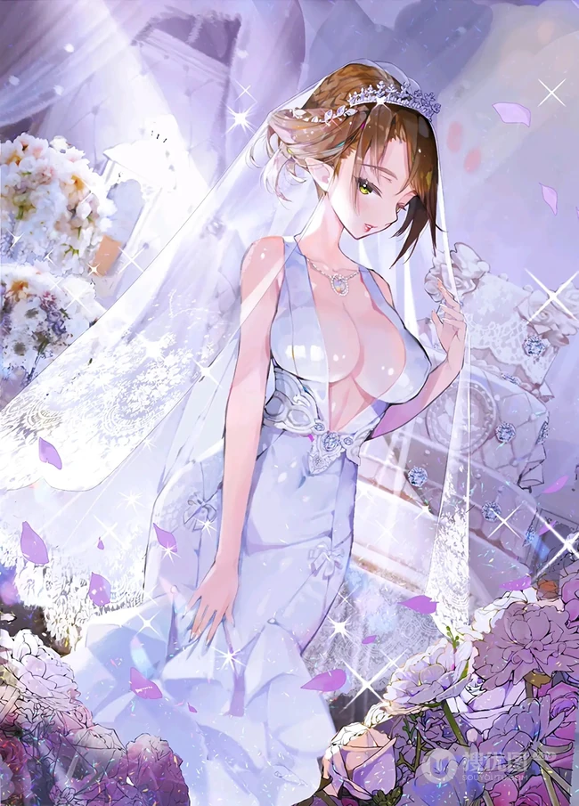 花般美丽，新娘装，礼裙裙，超气质二次元黑与白新娘装动漫女生图片