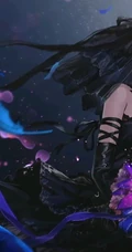 花般美丽，新娘装，礼裙裙，超气质二次元黑与白新娘装动漫女生图片