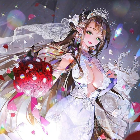 做一个漂漂亮亮的新娘，穿婚纱的气质二次元动漫女生头像图片