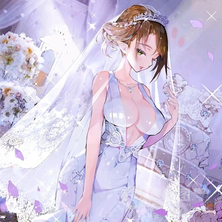 做一个漂漂亮亮的新娘，穿婚纱的气质二次元动漫女生头像图片
