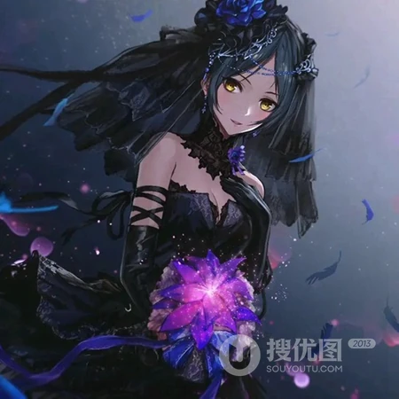 做一个漂漂亮亮的新娘，穿婚纱的气质二次元动漫女生头像图片