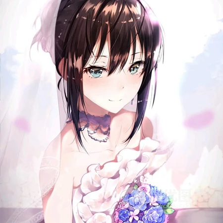 做一个漂漂亮亮的新娘，穿婚纱的气质二次元动漫女生头像图片