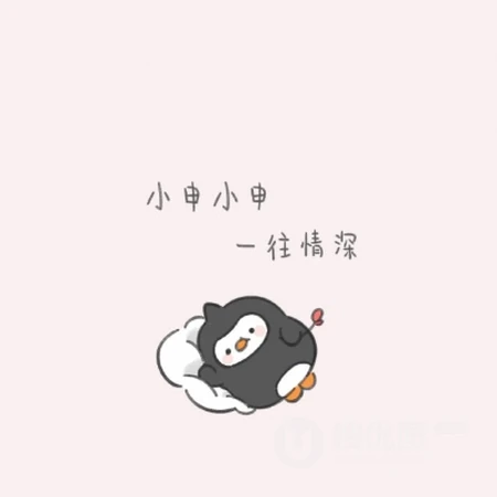 可爱的卡通小企鹅头像，带有姓氏的可爱卡通动物企鹅头像图片
