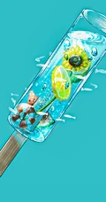 创意十足的清凉夏日解暑美图，超有创意的清新静物手绘瓶子，液体插画图片