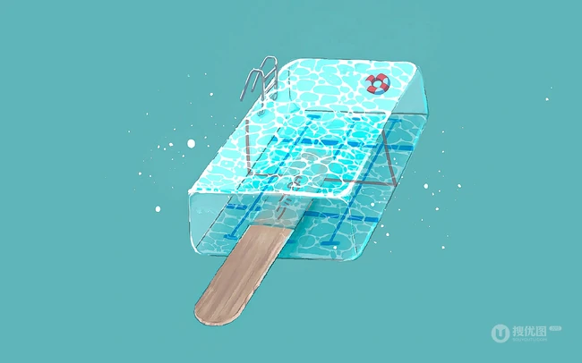 创意十足的清凉夏日解暑美图，超有创意的清新静物手绘瓶子，液体插画图片