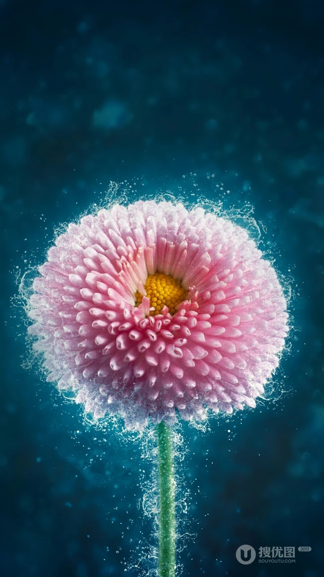 创意的一株菊花设计手机壁纸