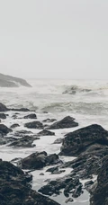 大海礁石，海边的悬崖手机壁纸