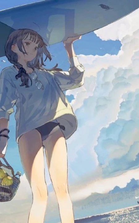 简单，简洁，线条感分明的超好看纯手绘夏日风动漫人物少女插画图集