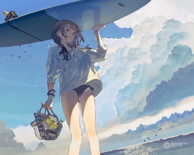 简单，简洁，线条感分明的超好看纯手绘夏日风动漫人物少女插画图集