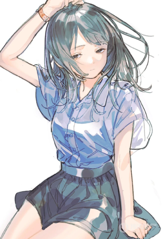 简单，简洁，线条感分明的超好看纯手绘夏日风动漫人物少女插画图集