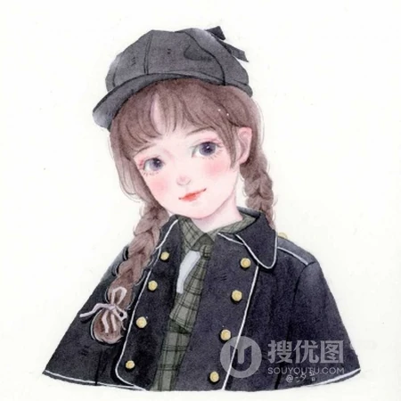 有没有和图中女孩长得像的？粉嘟嘟可爱圆脸纯手绘时尚少女插画头像图片