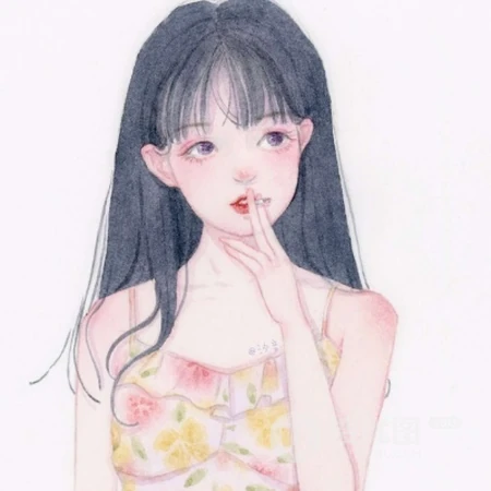 有没有和图中女孩长得像的？粉嘟嘟可爱圆脸纯手绘时尚少女插画头像图片