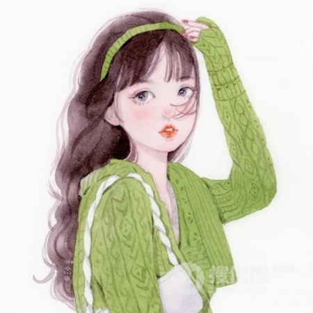 有没有和图中女孩长得像的？粉嘟嘟可爱圆脸纯手绘时尚少女插画头像图片