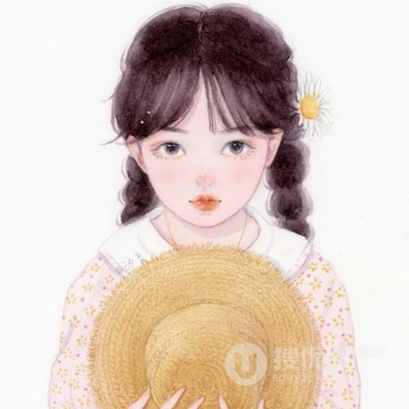 有没有和图中女孩长得像的？粉嘟嘟可爱圆脸纯手绘时尚少女插画头像图片