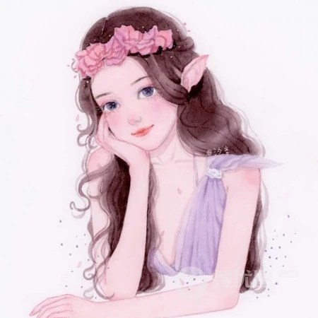 有没有和图中女孩长得像的？粉嘟嘟可爱圆脸纯手绘时尚少女插画头像图片